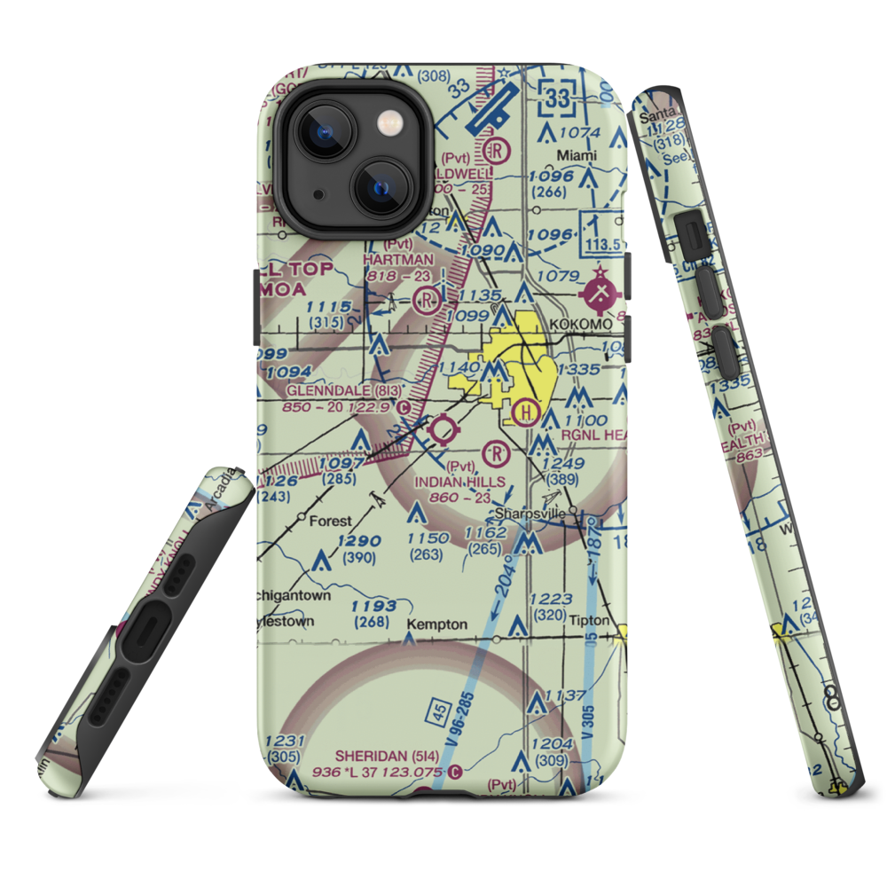Glenndale Airport (8I3) VFR Sectional  Tough iPhone Case iPhone 14 Plus model shown