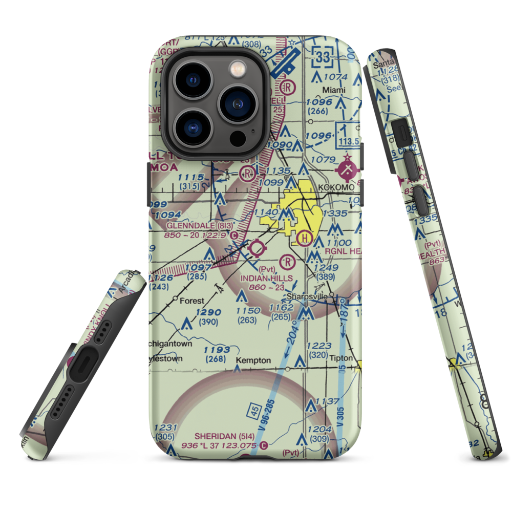Glenndale Airport (8I3) VFR Sectional  Tough iPhone Case iPhone 14 Pro Max model shown