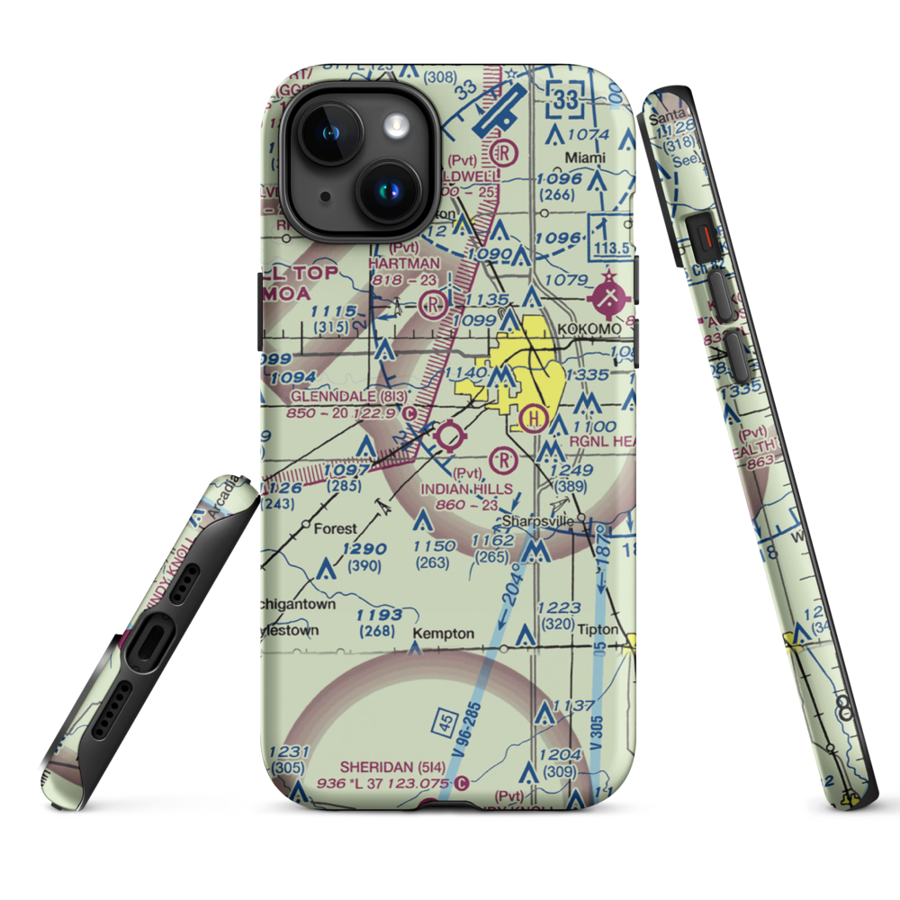 Glenndale Airport (8I3) VFR Sectional  Tough iPhone Case iPhone 15 Plus model shown