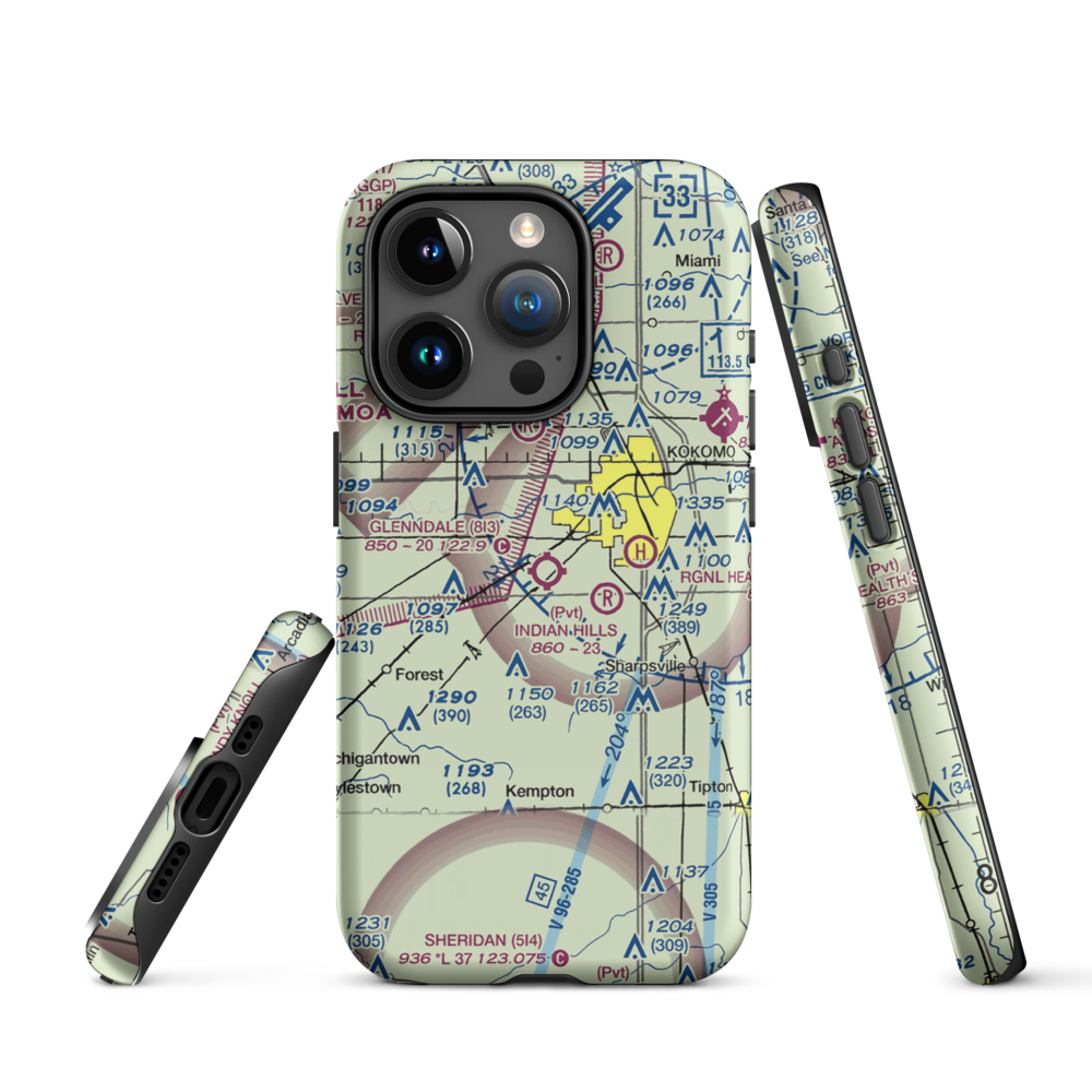 Glenndale Airport (8I3) VFR Sectional  Tough iPhone Case iPhone 15 Pro model shown