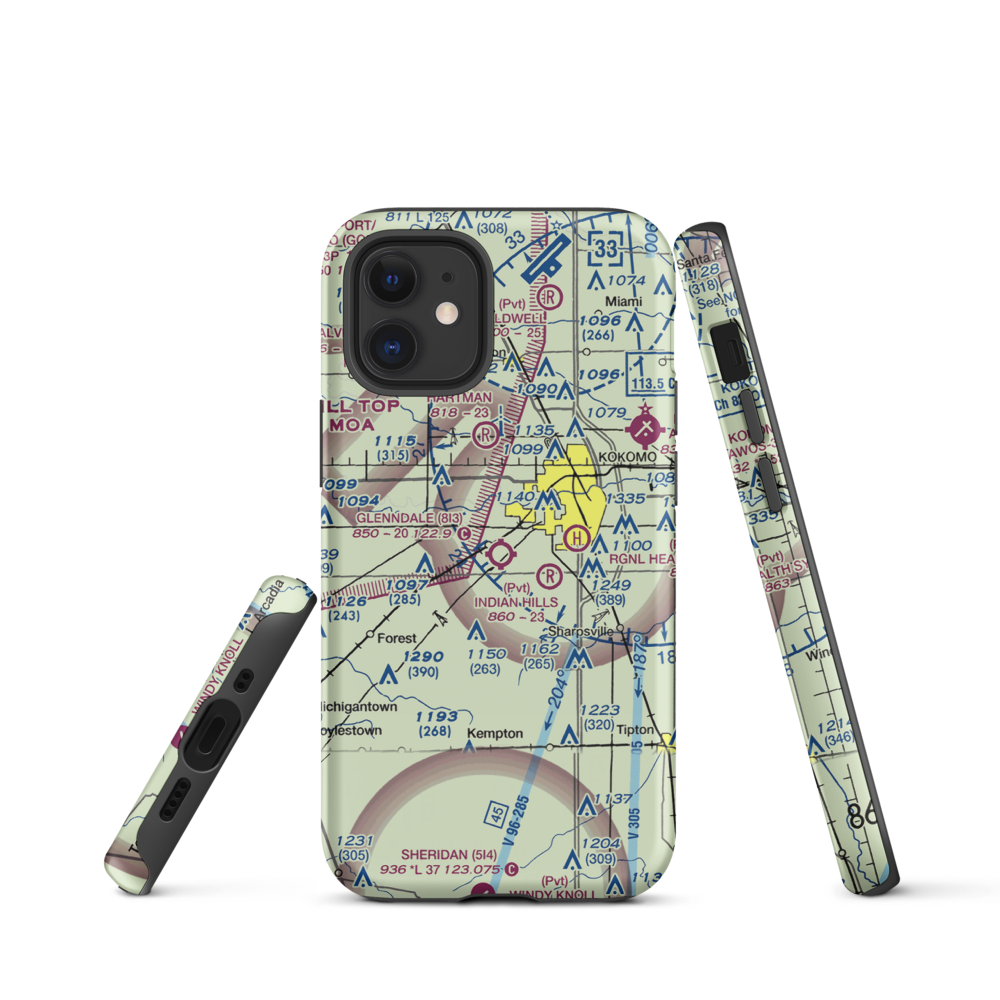 Glenndale Airport (8I3) VFR Sectional  Tough iPhone Case iPhone 12 mini model shown