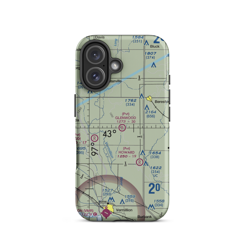 Glenwood Field (SD29) VFR Sectional  Tough iPhone Case iPhone 16 model shown