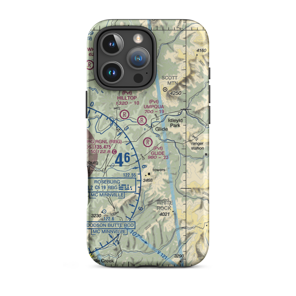 Glide Aero Airport (17OR) VFR Sectional  Tough iPhone Case iPhone 16 Pro Max model shown