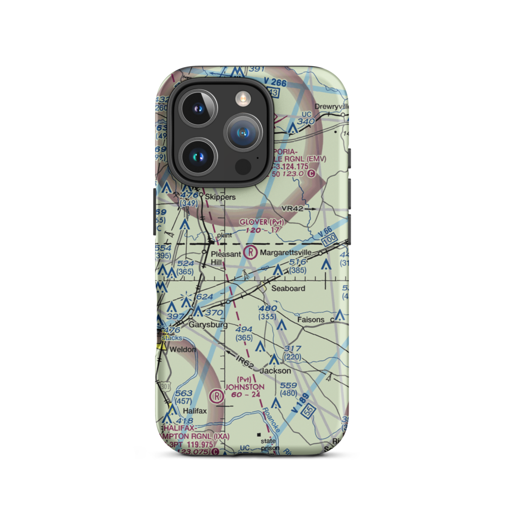 Glover Airport (45NC) VFR Sectional  Tough iPhone Case iPhone 16 Pro model shown