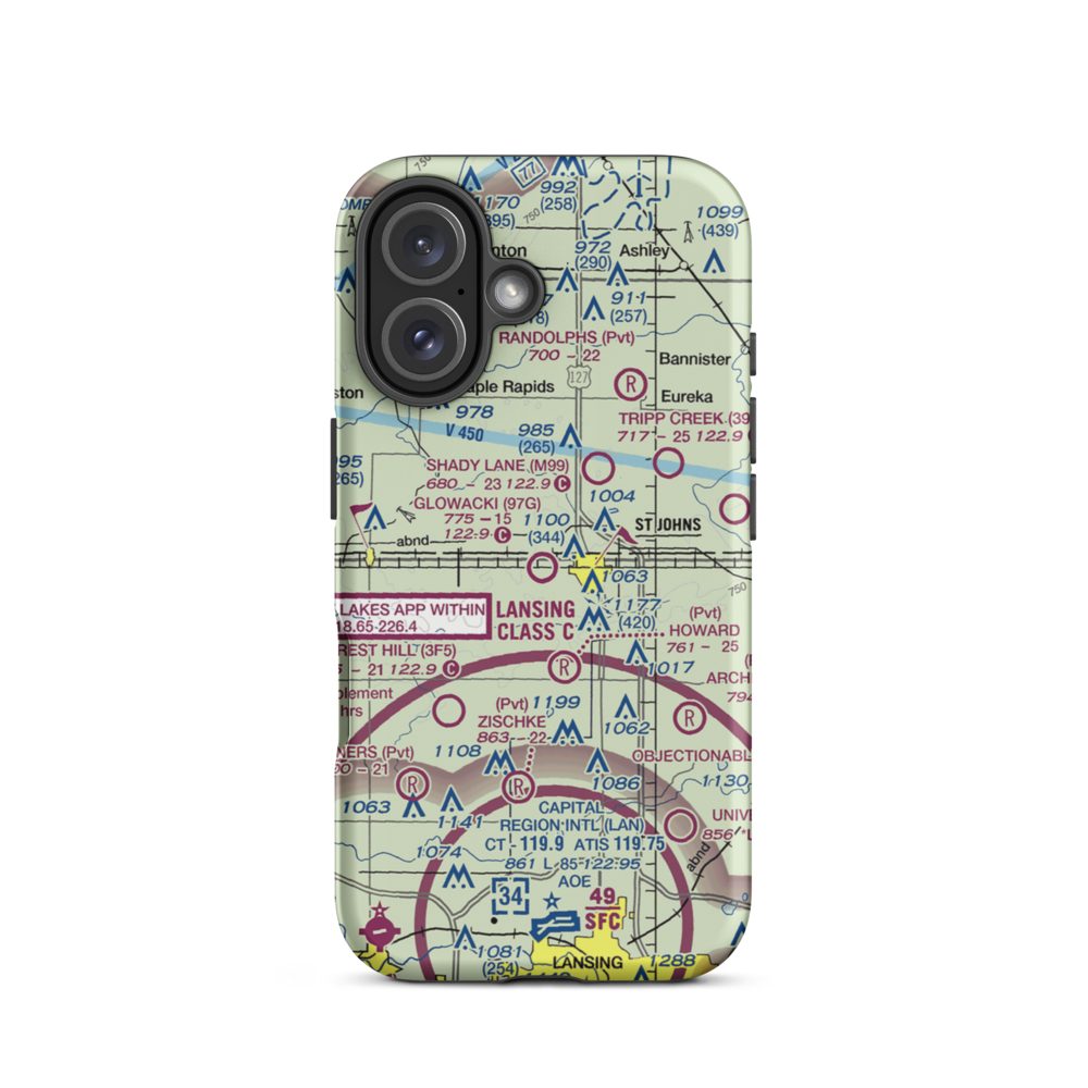Glowacki Airport (97G) VFR Sectional  Tough iPhone Case iPhone 16 model shown