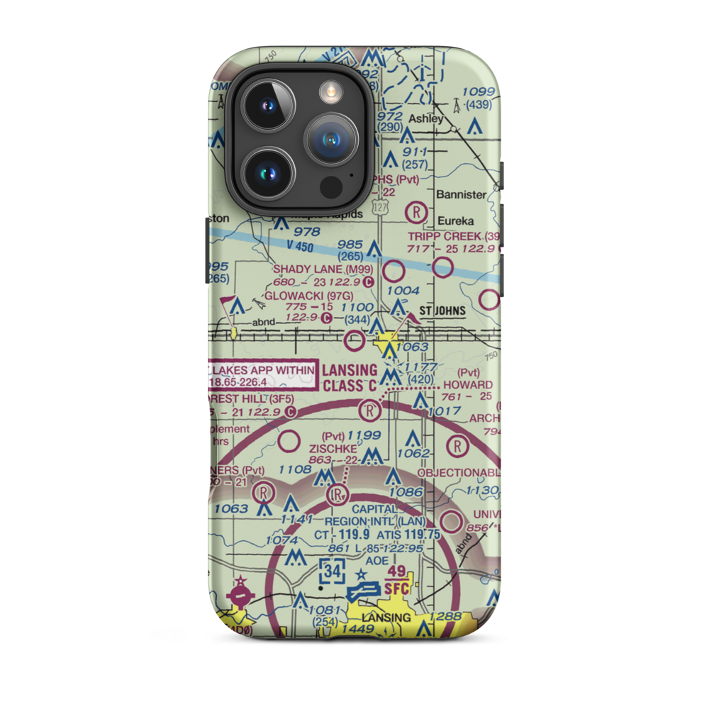 Glowacki Airport (97G) VFR Sectional  Tough iPhone Case iPhone 16 Pro Max model shown