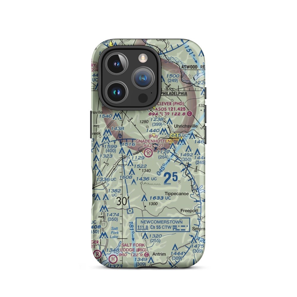 Gnadenhutten Airport (3OH8) VFR Sectional  Tough iPhone Case iPhone 16 Pro model shown