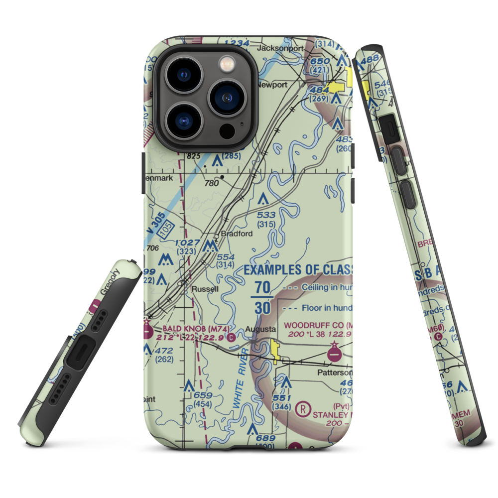 Goads field (GOAD) VFR Sectional  Tough iPhone Case iPhone 13 Pro Max model shown
