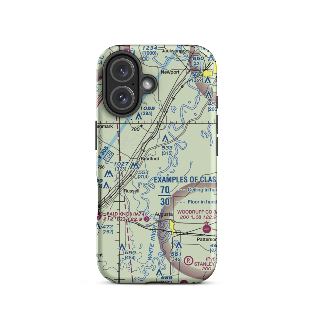 Goads field (GOAD) VFR Sectional  Tough iPhone Case iPhone 16 model shown