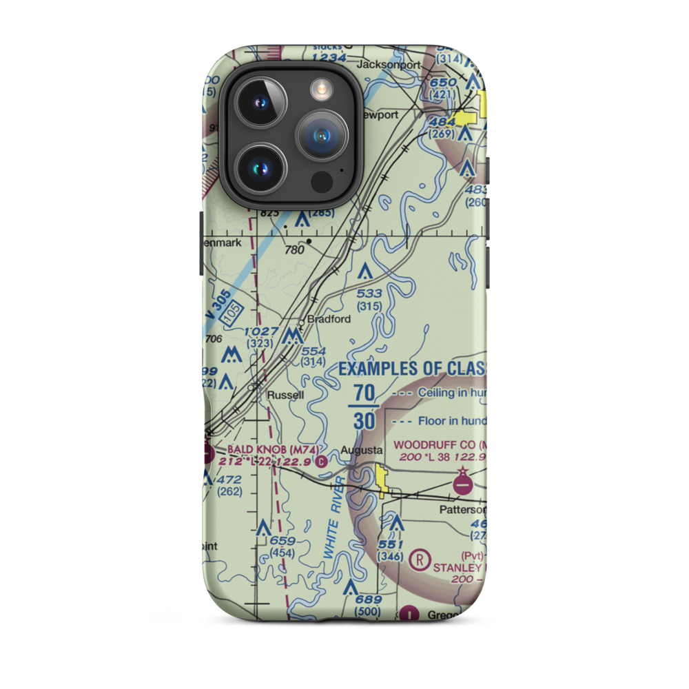 Goads field (GOAD) VFR Sectional  Tough iPhone Case iPhone 16 Pro Max model shown