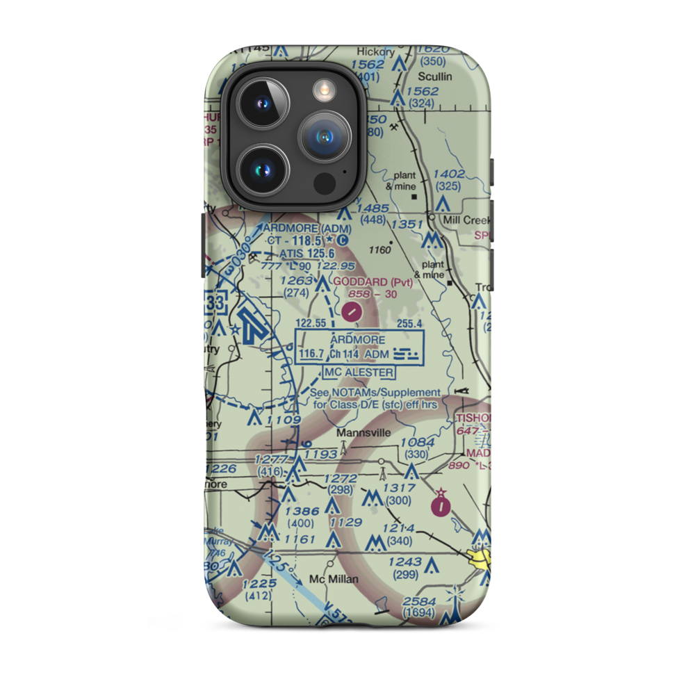 Goddard Ranch Airport (OK85) VFR Sectional  Tough iPhone Case iPhone 16 Pro Max model shown