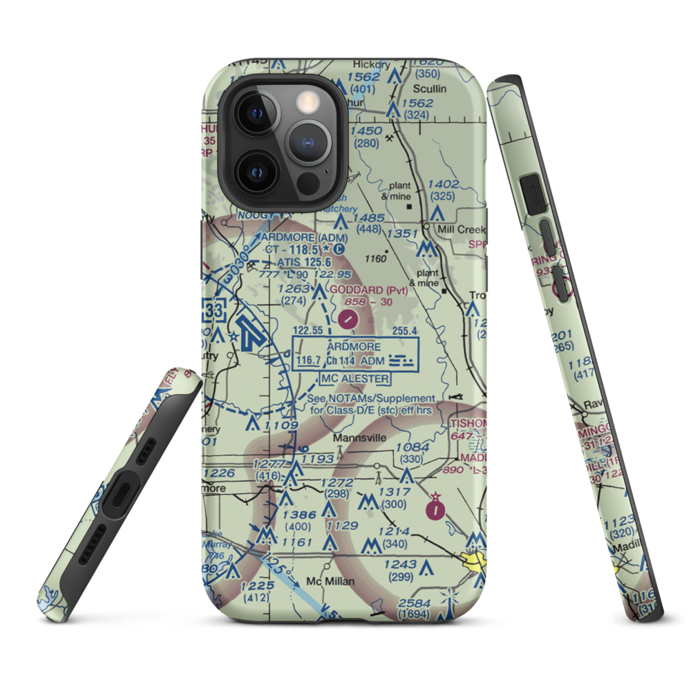 Goddard Ranch Airport (OK85) VFR Sectional  Tough iPhone Case iPhone 12 Pro Max model shown