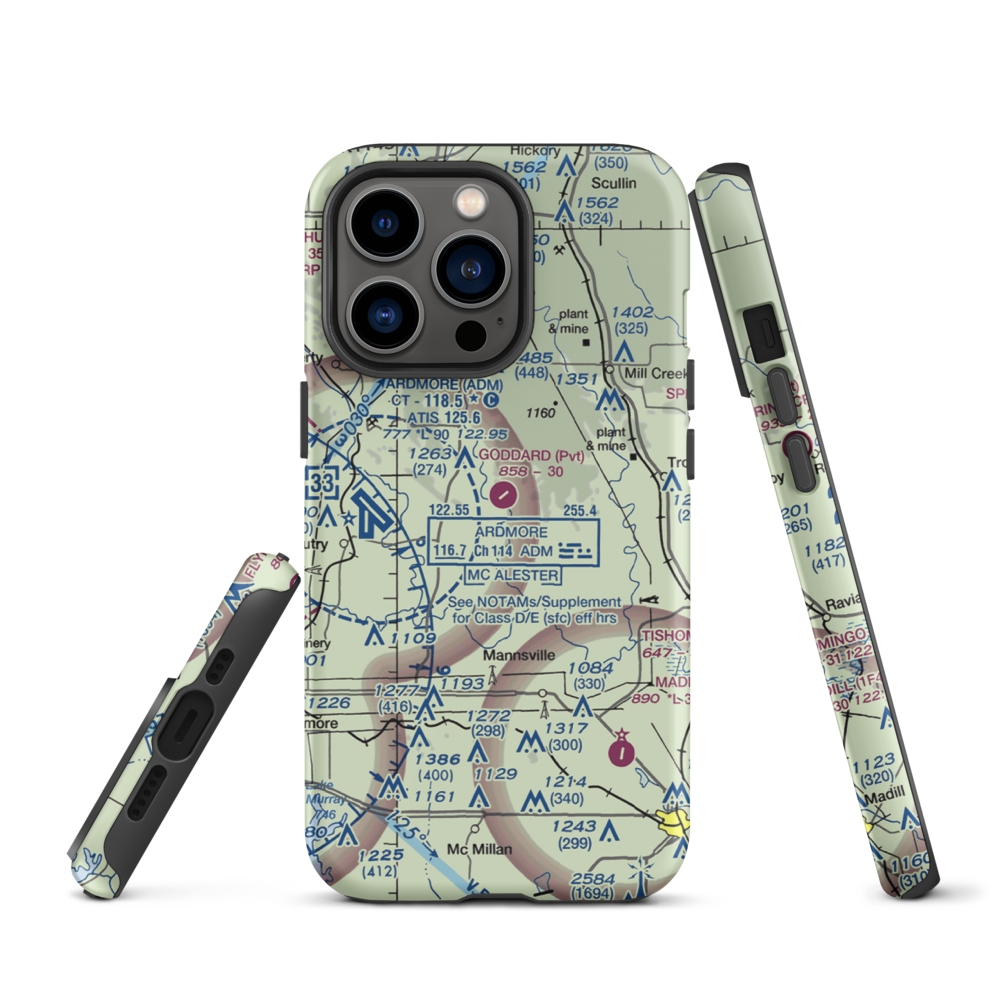 Goddard Ranch Airport (OK85) VFR Sectional  Tough iPhone Case iPhone 13 Pro model shown