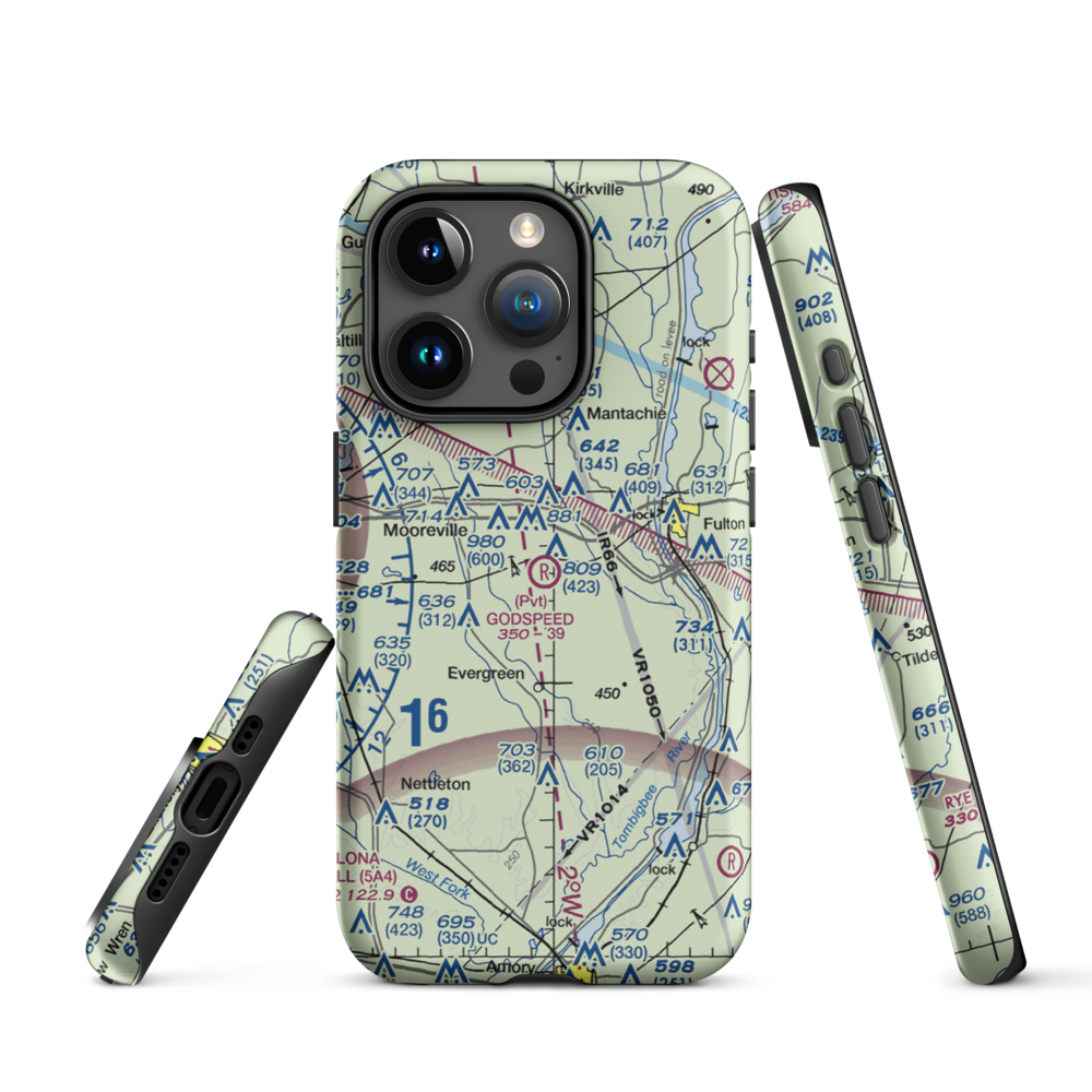 Godspeed Airpark (8MS2) VFR Sectional  Tough iPhone Case iPhone 15 Pro model shown