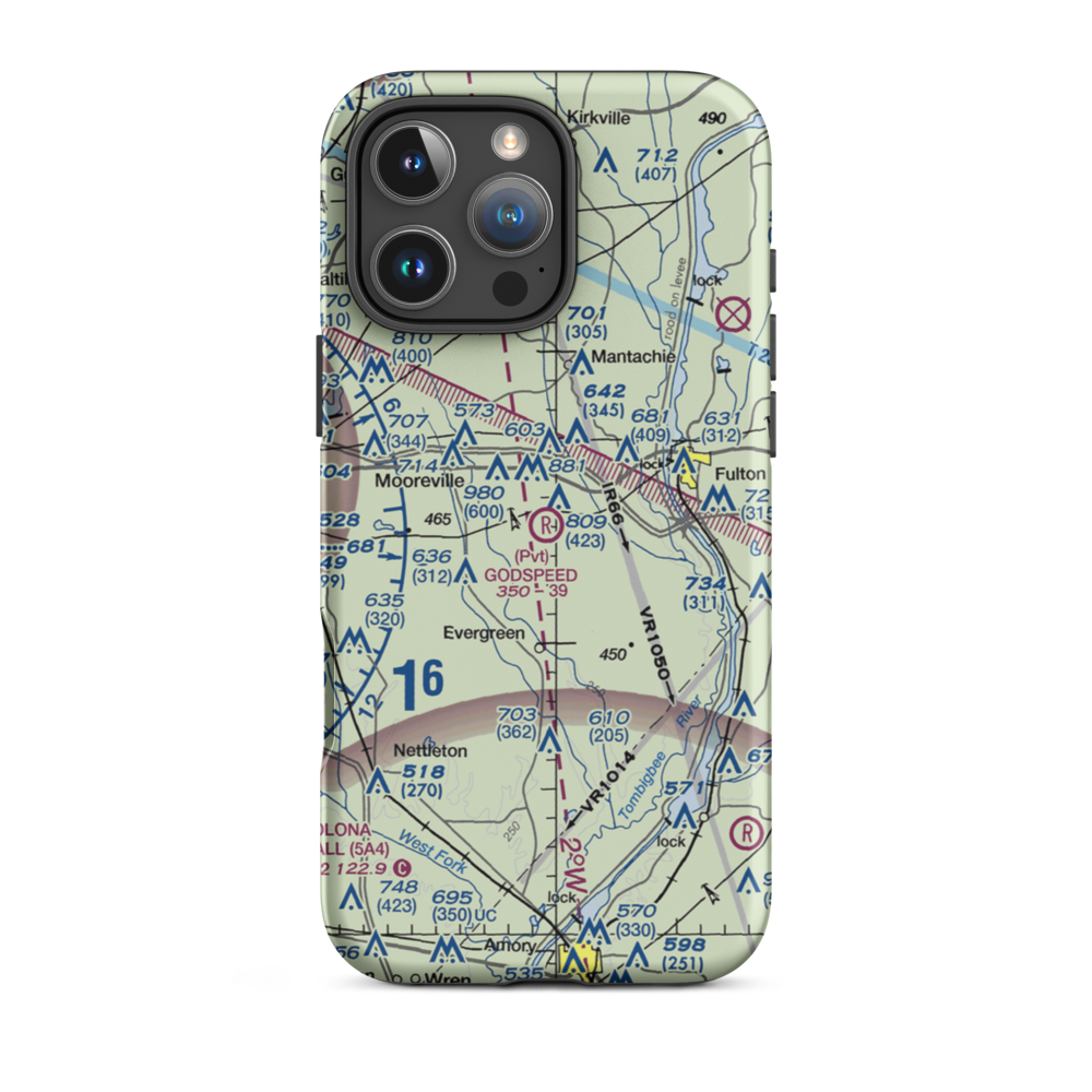 Godspeed Airpark (8MS2) VFR Sectional  Tough iPhone Case iPhone 16 Pro Max model shown