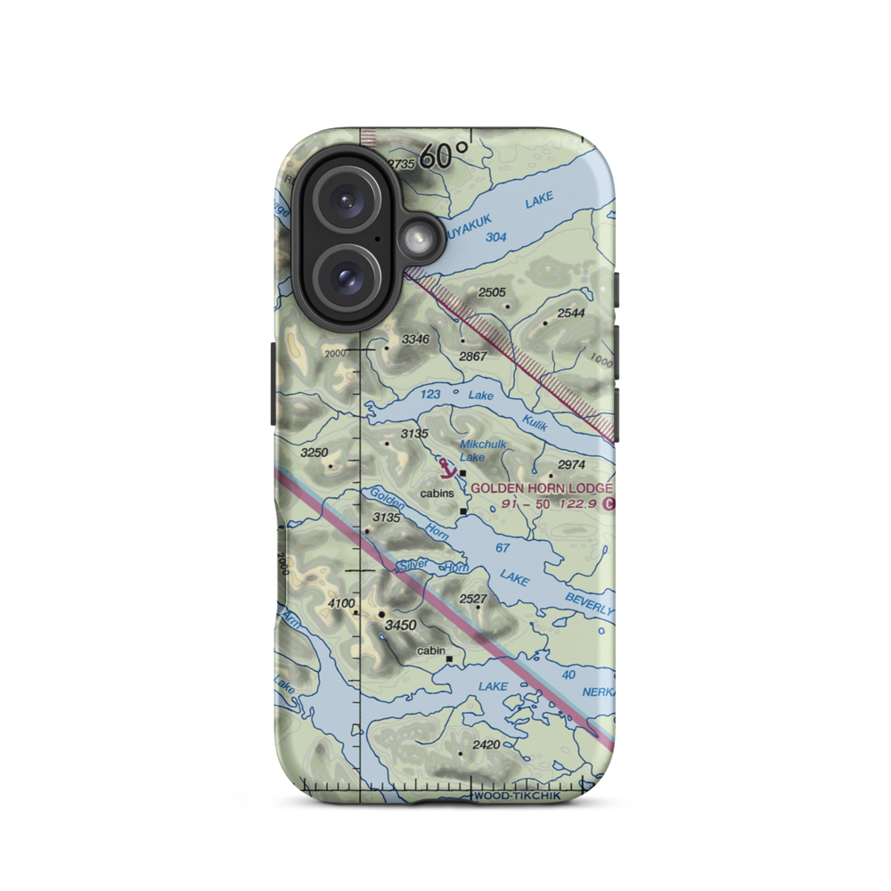 Golden Horn Lodge Seaplane Base (3Z8) VFR Sectional  Tough iPhone Case iPhone 16 model shown