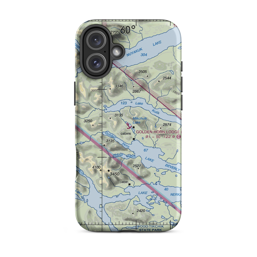 Golden Horn Lodge Seaplane Base (3Z8) VFR Sectional  Tough iPhone Case iPhone 16 Plus model shown