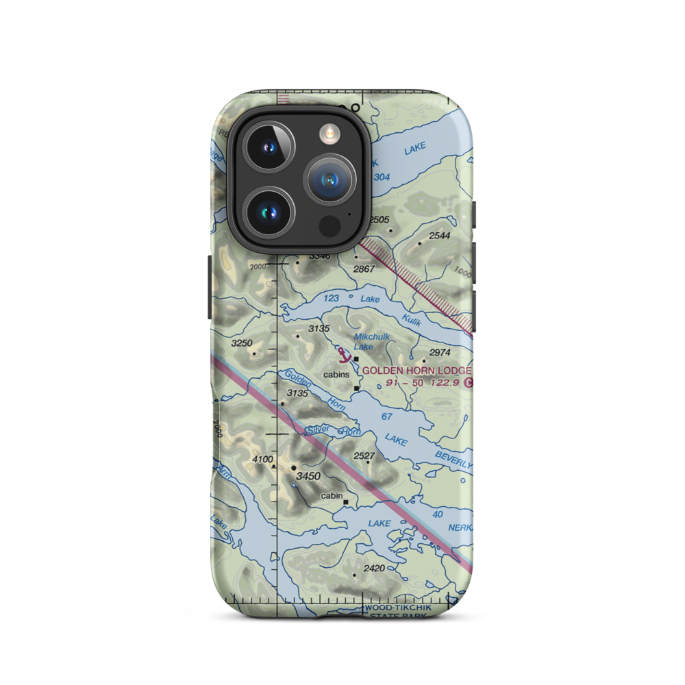 Golden Horn Lodge Seaplane Base (3Z8) VFR Sectional  Tough iPhone Case iPhone 16 Pro model shown