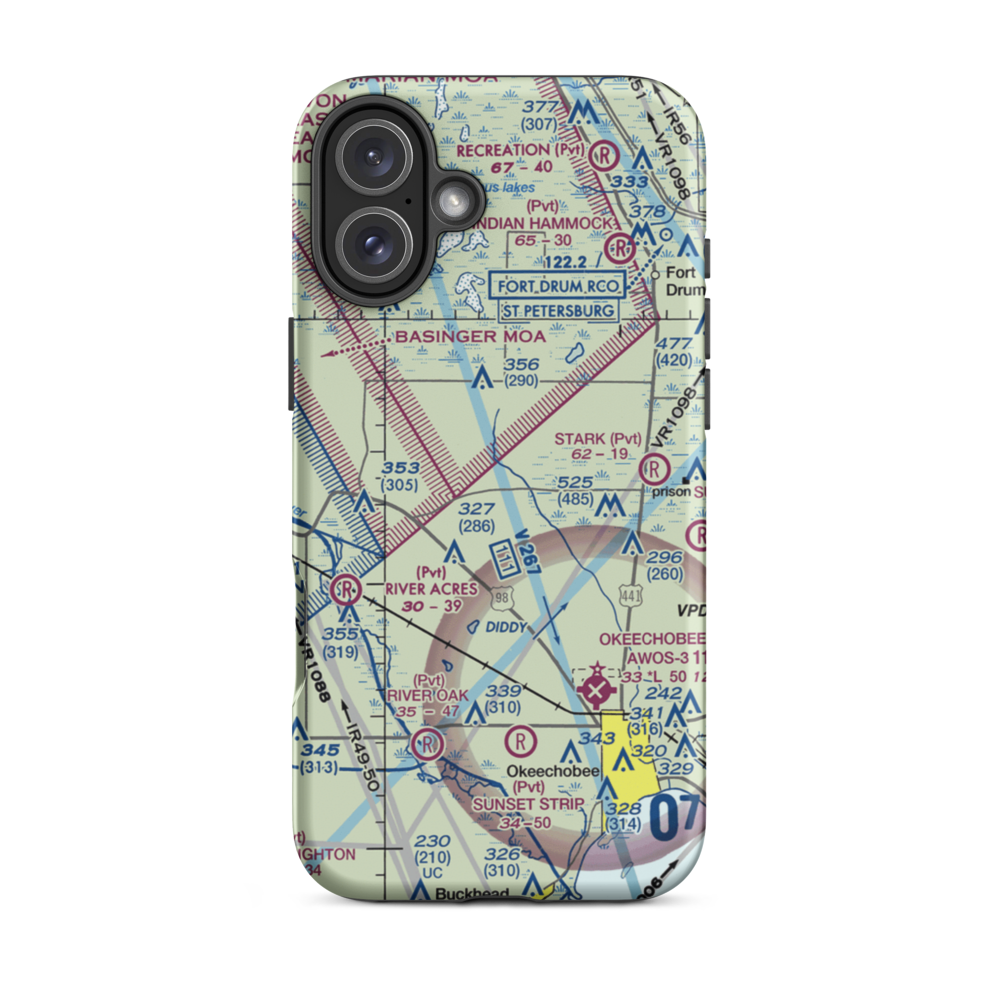 Golden Land Ranch Airport (20FA) VFR Sectional  Tough iPhone Case iPhone 16 Plus model shown