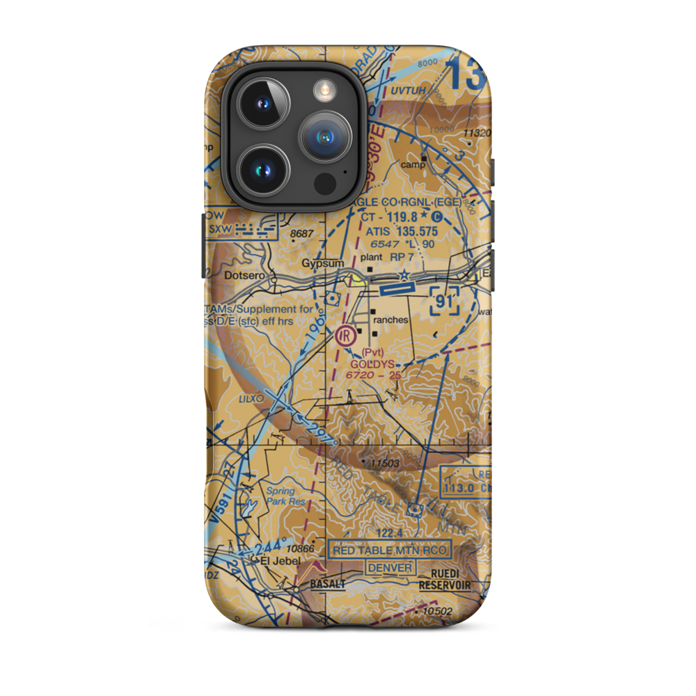 Goldys Field (CO47) VFR Sectional  Tough iPhone Case iPhone 16 Pro Max model shown