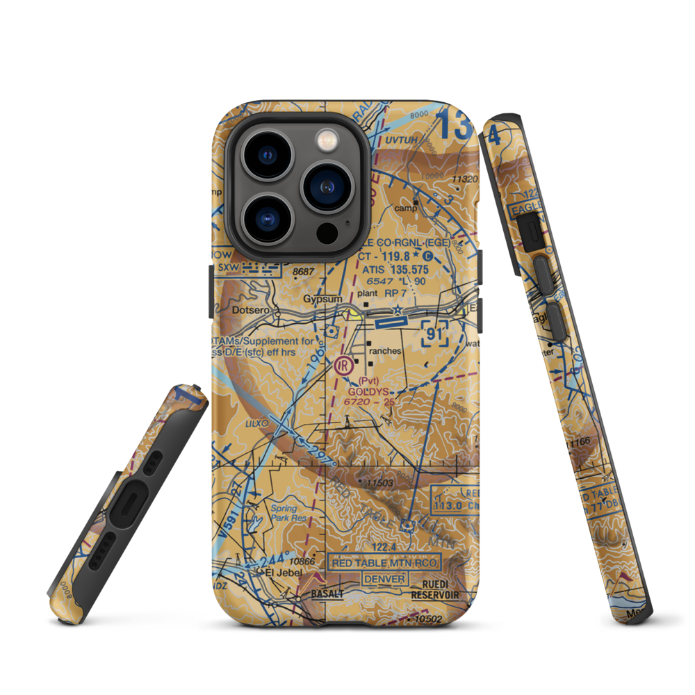 Goldys Field (CO47) VFR Sectional  Tough iPhone Case iPhone 13 Pro model shown