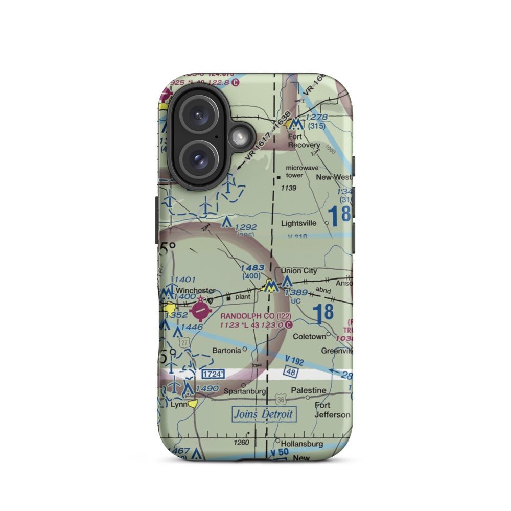 Good Earth Farm Strip (II73) VFR Sectional  Tough iPhone Case iPhone 16 model shown