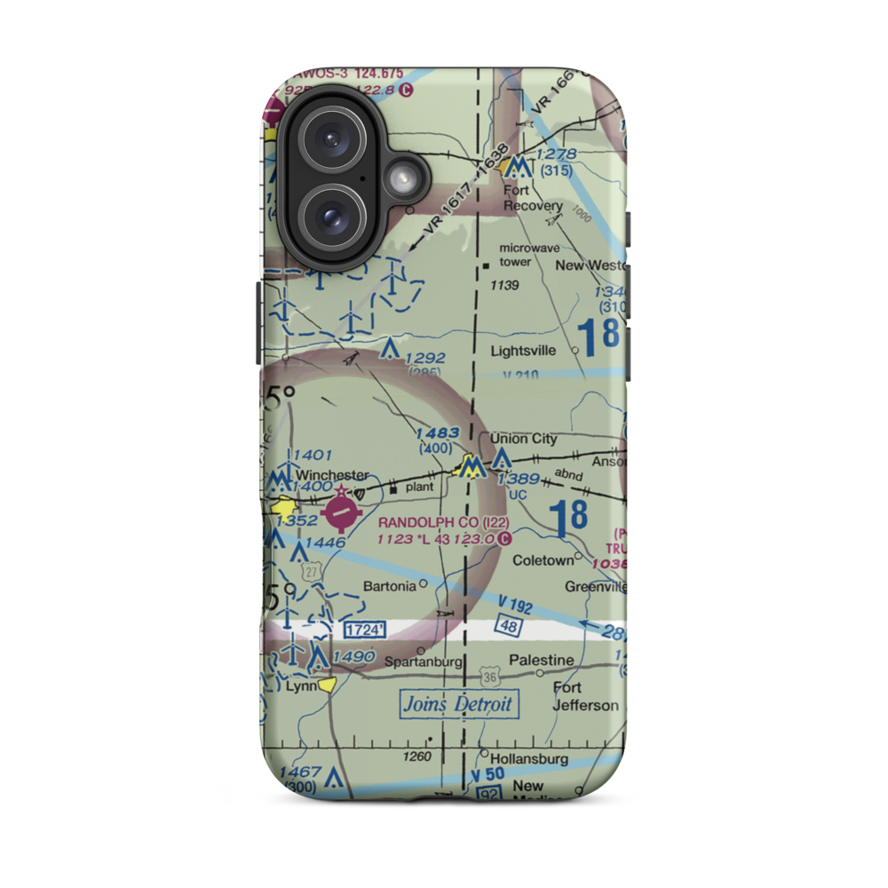 Good Earth Farm Strip (II73) VFR Sectional  Tough iPhone Case iPhone 16 Plus model shown