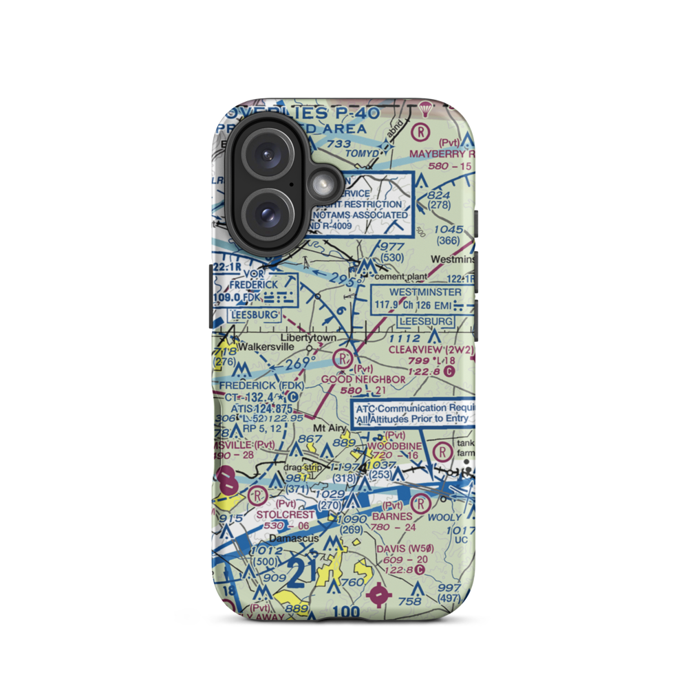 Good Neighbor Farm Airport (MD74) VFR Sectional  Tough iPhone Case iPhone 16 model shown