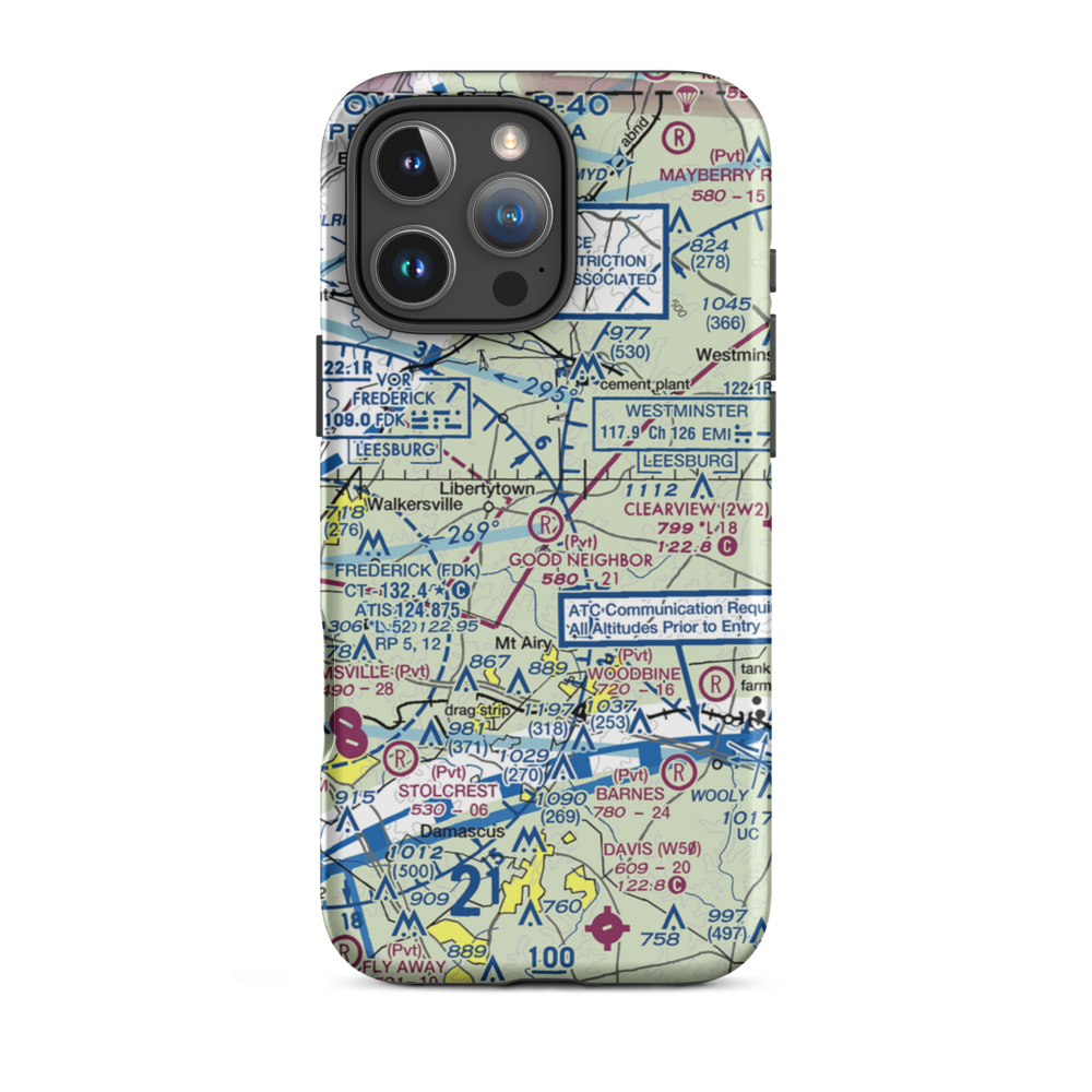 Good Neighbor Farm Airport (MD74) VFR Sectional  Tough iPhone Case iPhone 16 Pro Max model shown