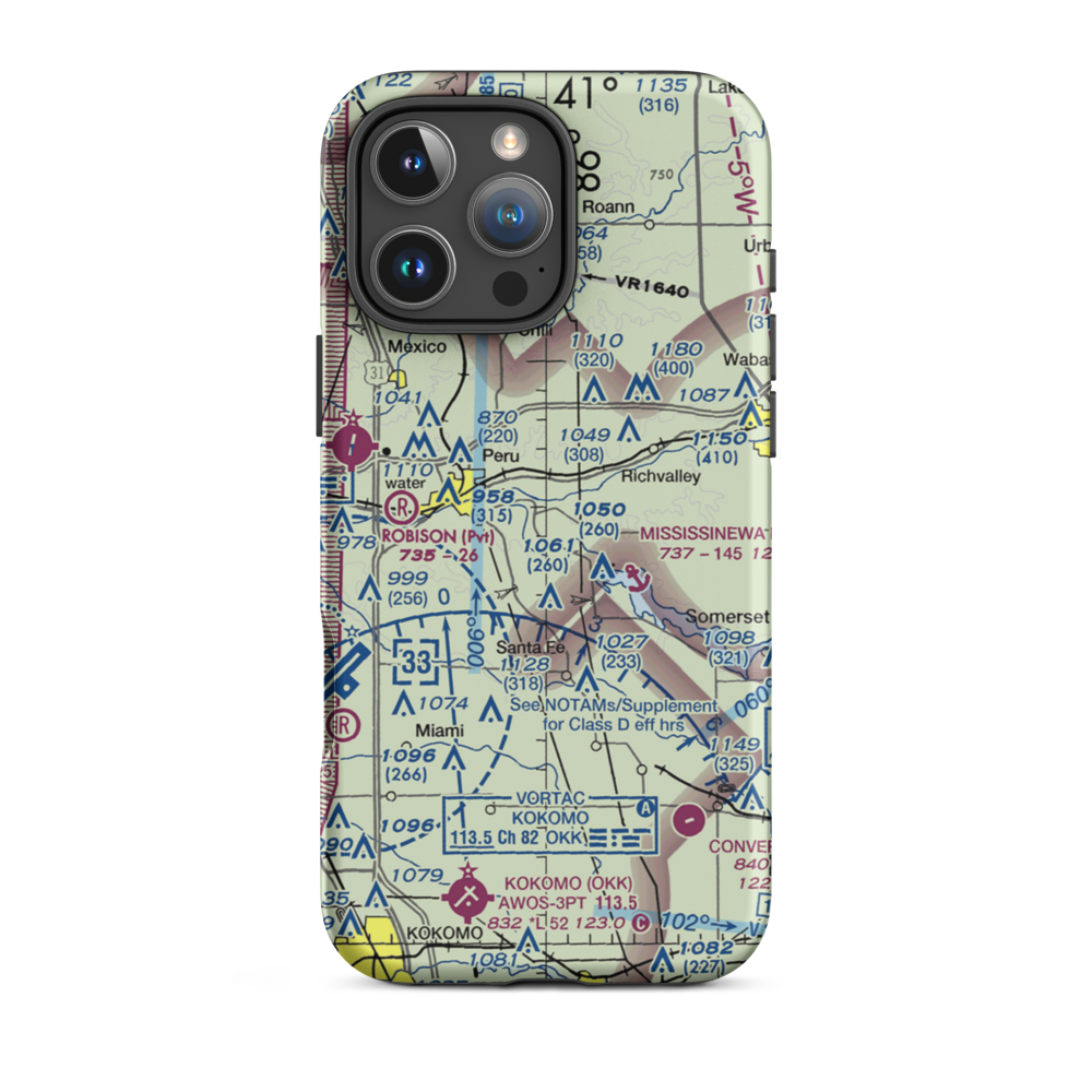 Goodenough Airport (83IN) VFR Sectional  Tough iPhone Case iPhone 16 Pro Max model shown