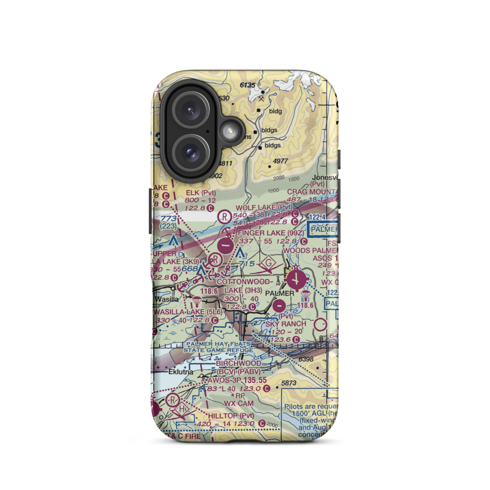 Gooding Lake Seaplane Base (2D3) VFR Sectional  Tough iPhone Case iPhone 16 model shown