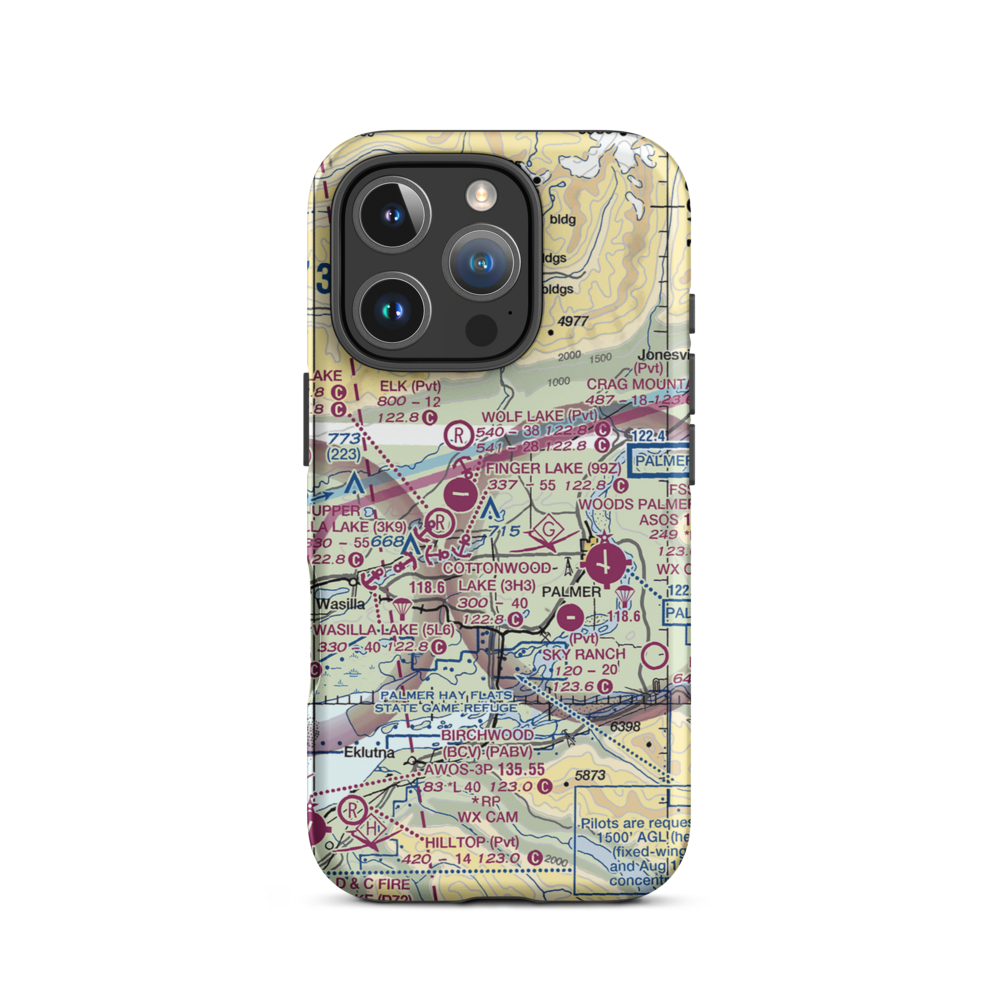 Gooding Lake Seaplane Base (2D3) VFR Sectional  Tough iPhone Case iPhone 16 Pro model shown