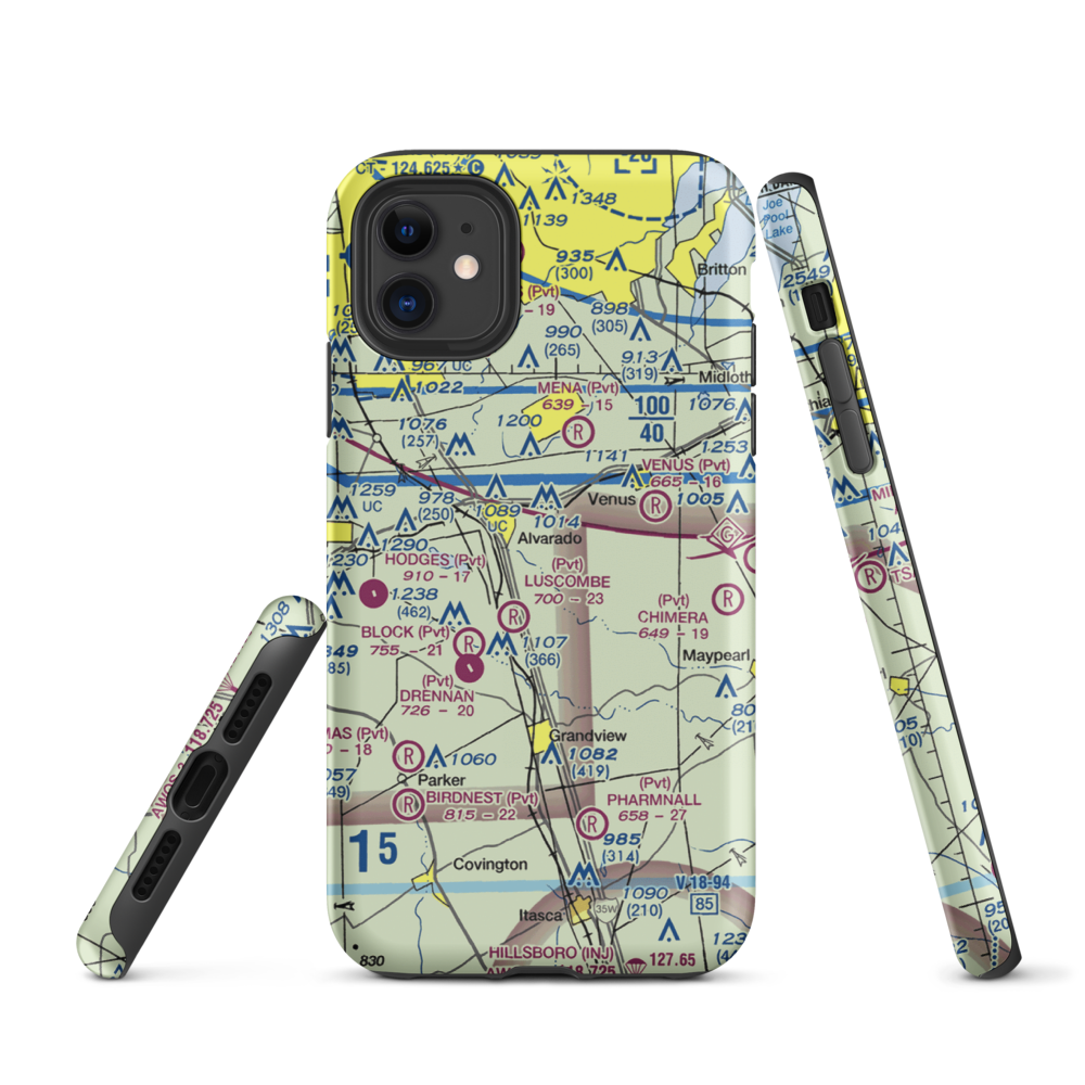 Goodlett Field (9TS6) VFR Sectional  Tough iPhone Case iPhone 11 model shown