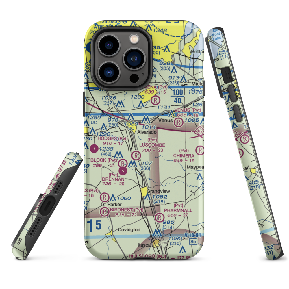 Goodlett Field (9TS6) VFR Sectional  Tough iPhone Case iPhone 14 Pro Max model shown