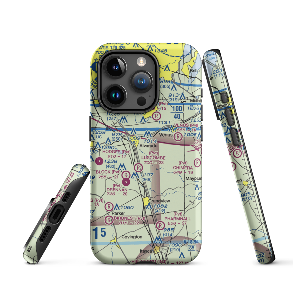 Goodlett Field (9TS6) VFR Sectional  Tough iPhone Case iPhone 15 Pro model shown