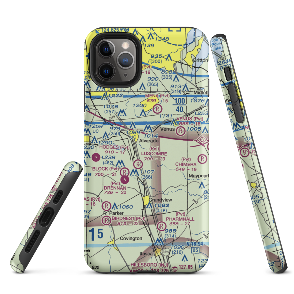 Goodlett Field (9TS6) VFR Sectional  Tough iPhone Case iPhone 11 Pro Max model shown