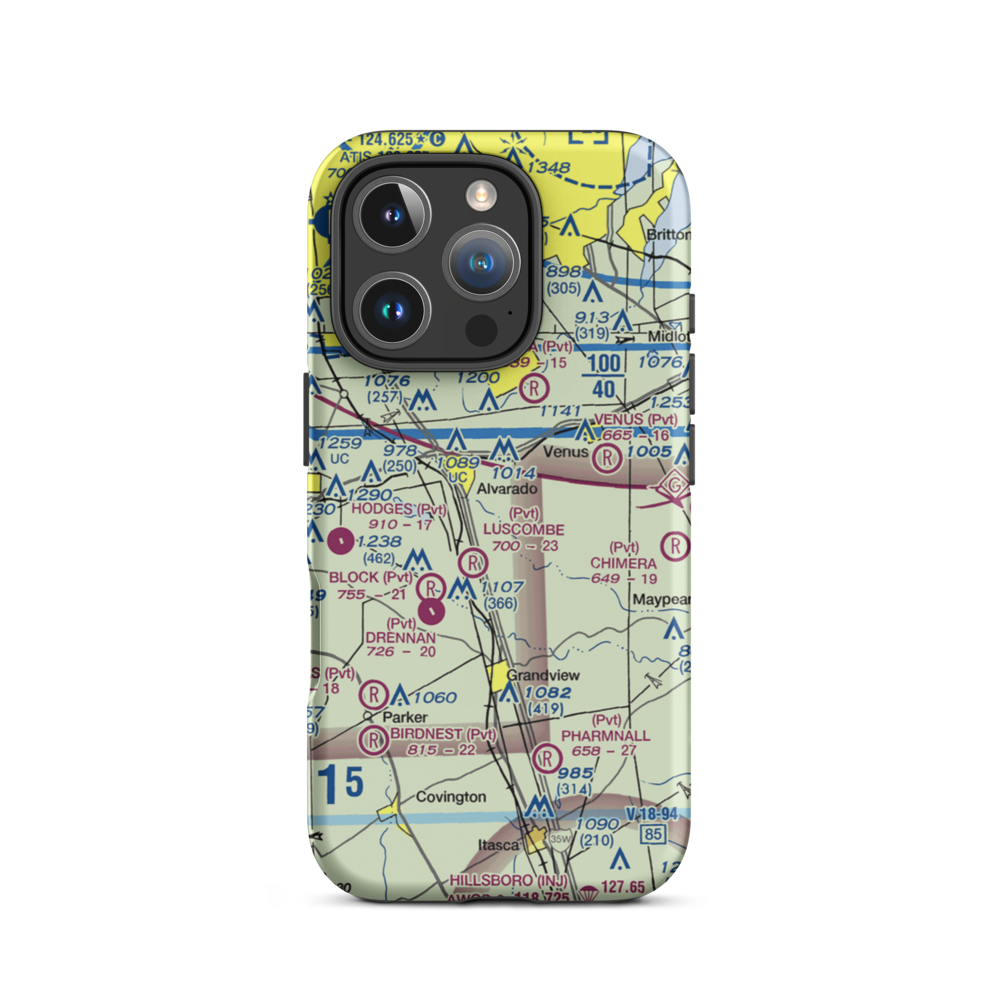Goodlett Field (9TS6) VFR Sectional  Tough iPhone Case iPhone 16 Pro model shown
