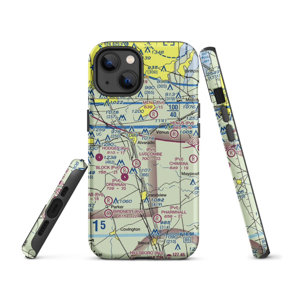 Goodlett Field (9TS6) VFR Sectional  Tough iPhone Case iPhone 13 model shown