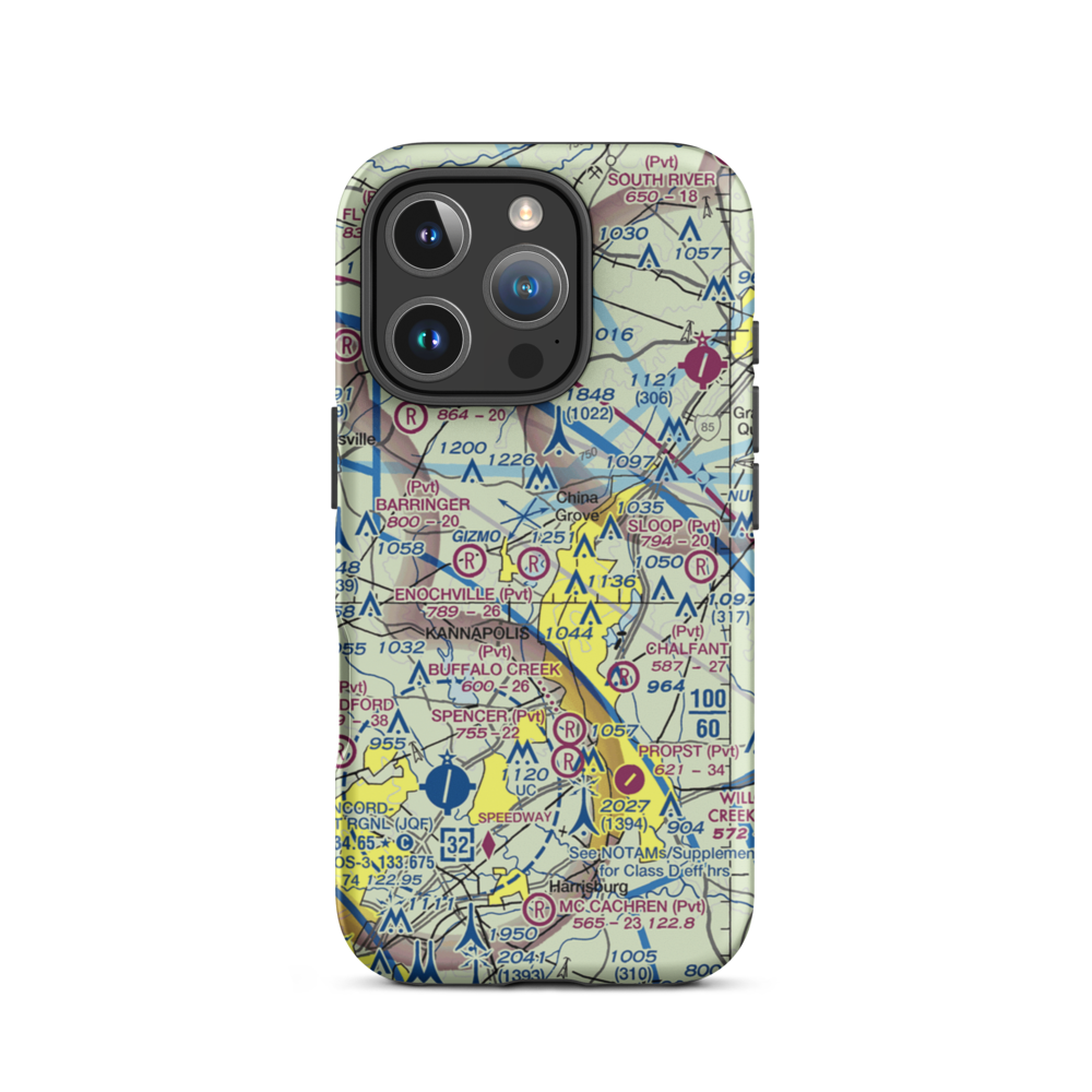 Goodnight's Airport (2NC8) VFR Sectional  Tough iPhone Case iPhone 16 Pro model shown