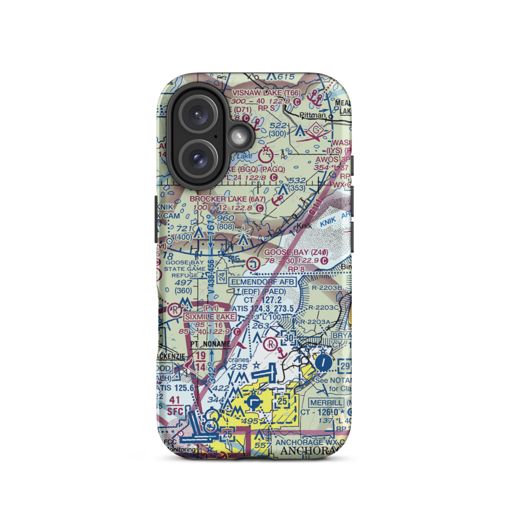 Goose Bay Airport (Z40) VFR Sectional  Tough iPhone Case iPhone 16 model shown