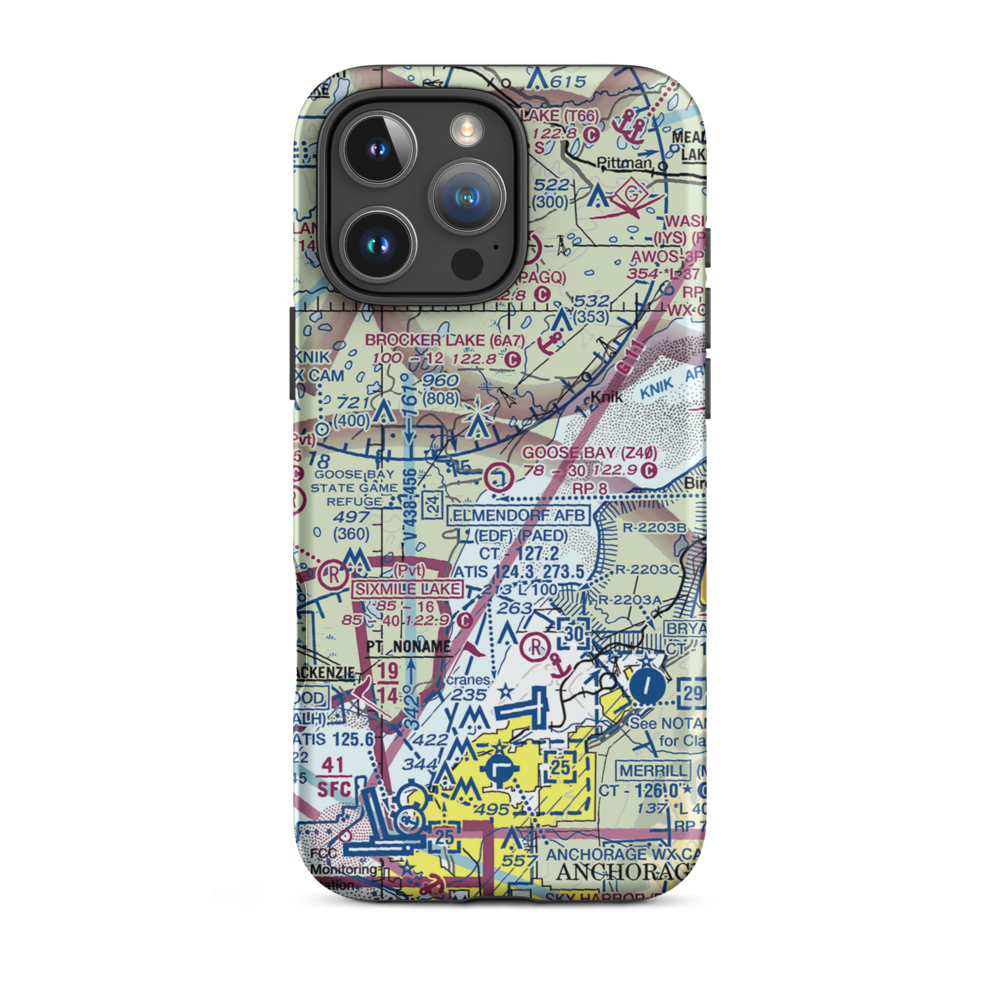 Goose Bay Airport (Z40) VFR Sectional  Tough iPhone Case iPhone 16 Pro Max model shown