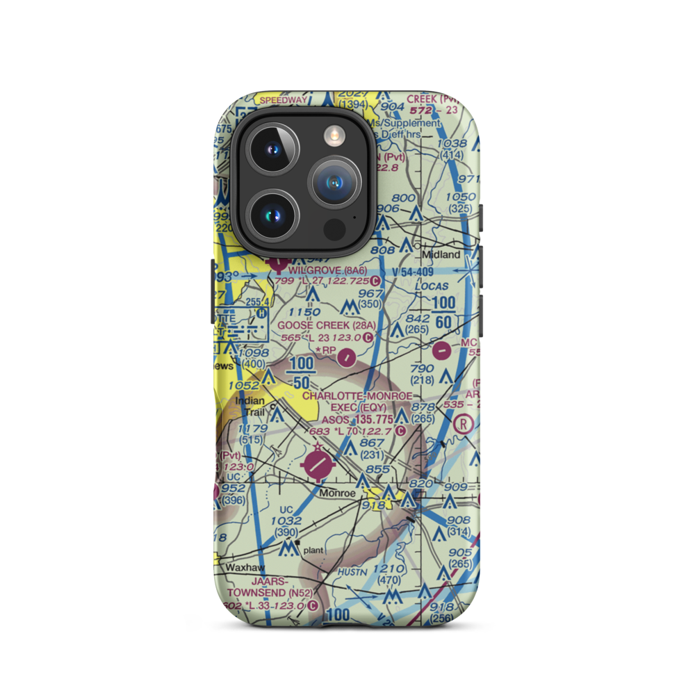 Goose Creek Airport (28A) VFR Sectional  Tough iPhone Case iPhone 16 Pro model shown