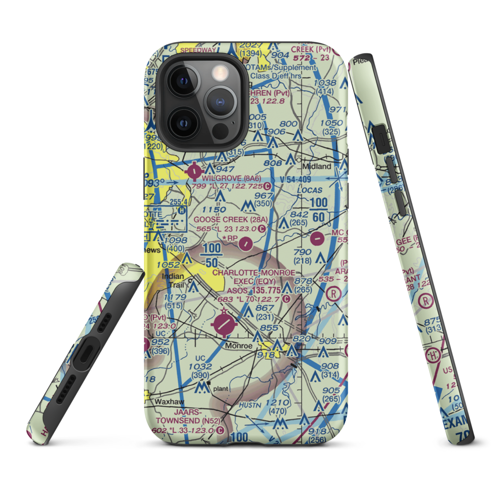 Goose Creek Airport (28A) VFR Sectional  Tough iPhone Case iPhone 12 Pro Max model shown