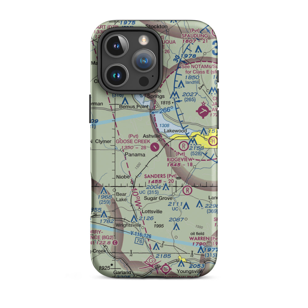 Goose Creek Airport (NY89) VFR Sectional  Tough iPhone Case iPhone 16 Pro Max model shown