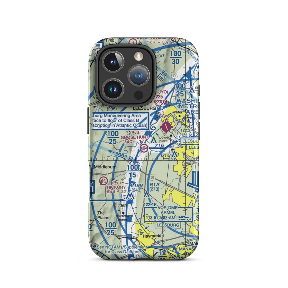 Goose Hunt Farm Airport (3VA5) VFR Sectional  Tough iPhone Case iPhone 16 Pro model shown