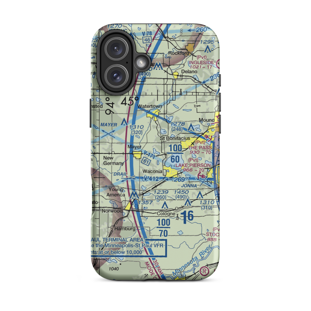 Goose Lake Seaplane Base (6MN6) VFR Sectional  Tough iPhone Case iPhone 16 Plus model shown