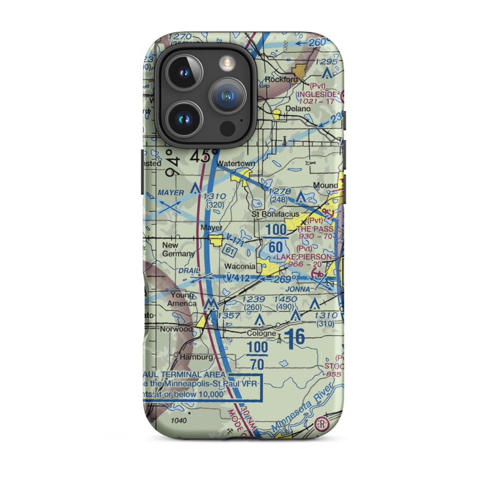 Goose Lake Seaplane Base (6MN6) VFR Sectional  Tough iPhone Case iPhone 16 Pro Max model shown