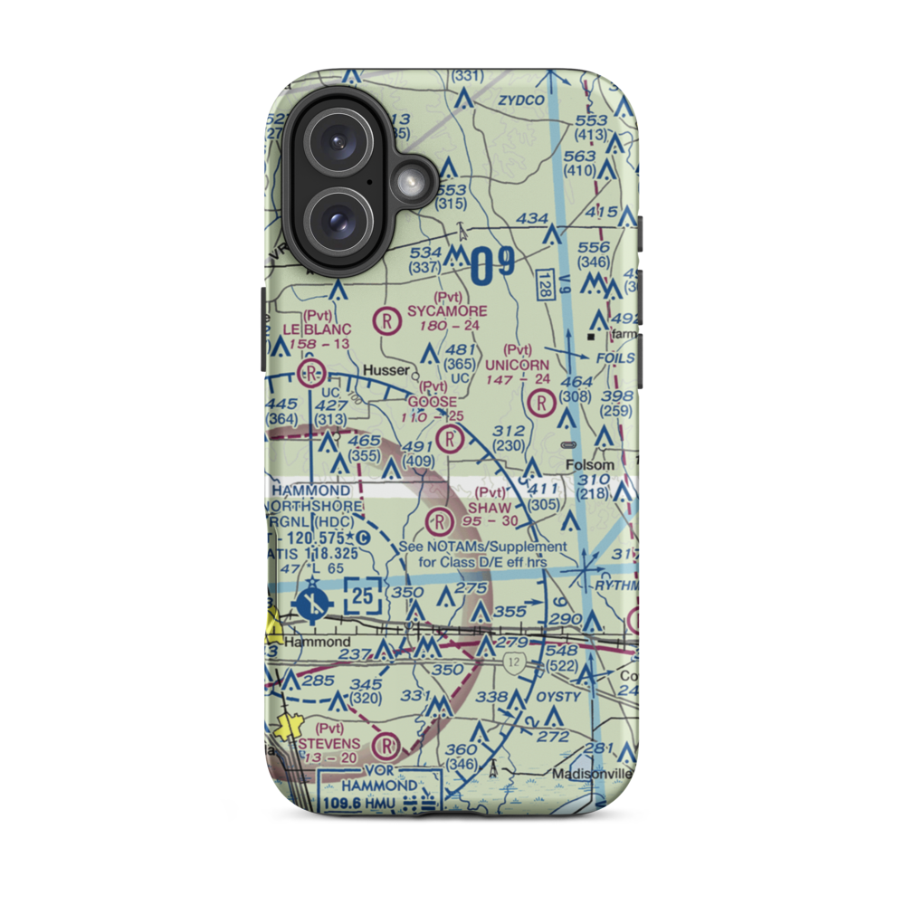 Goose Landing Airport (LS26) VFR Sectional  Tough iPhone Case iPhone 16 Plus model shown