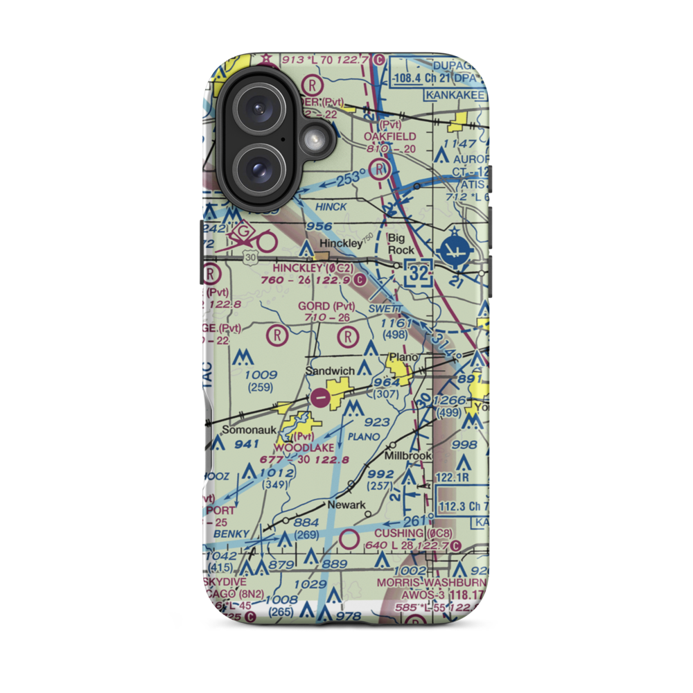 Gord Airport (0LL6) VFR Sectional  Tough iPhone Case iPhone 16 Plus model shown