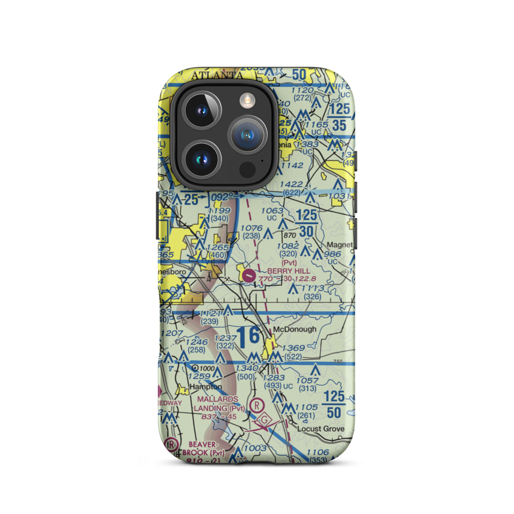 Gorden E Bellah International Airport (4GE2) VFR Sectional  Tough iPhone Case iPhone 16 Pro model shown